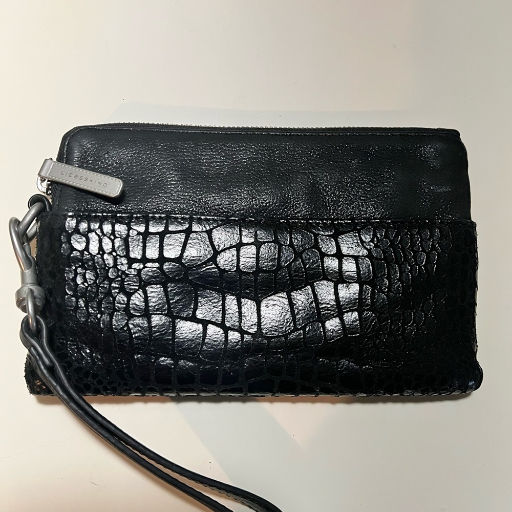 Liebeskind Berlin Black Leather Python Embossed T… - image 1